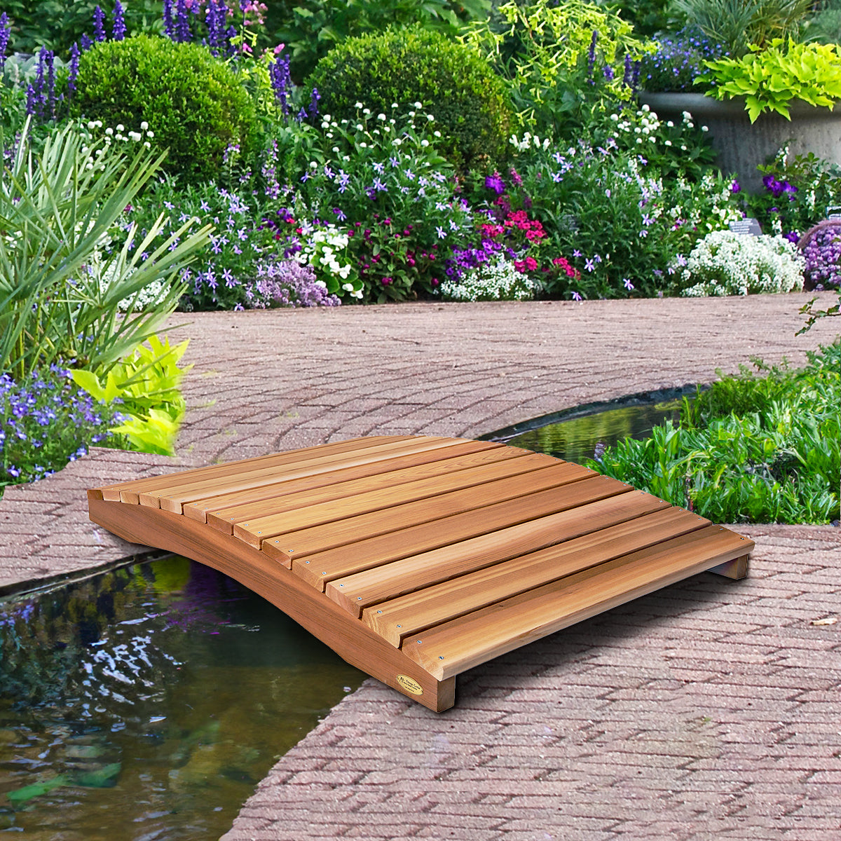 4-ft Western Red Cedar Bridge – Handcrafted Garden Footbridge for Yards & Water Features