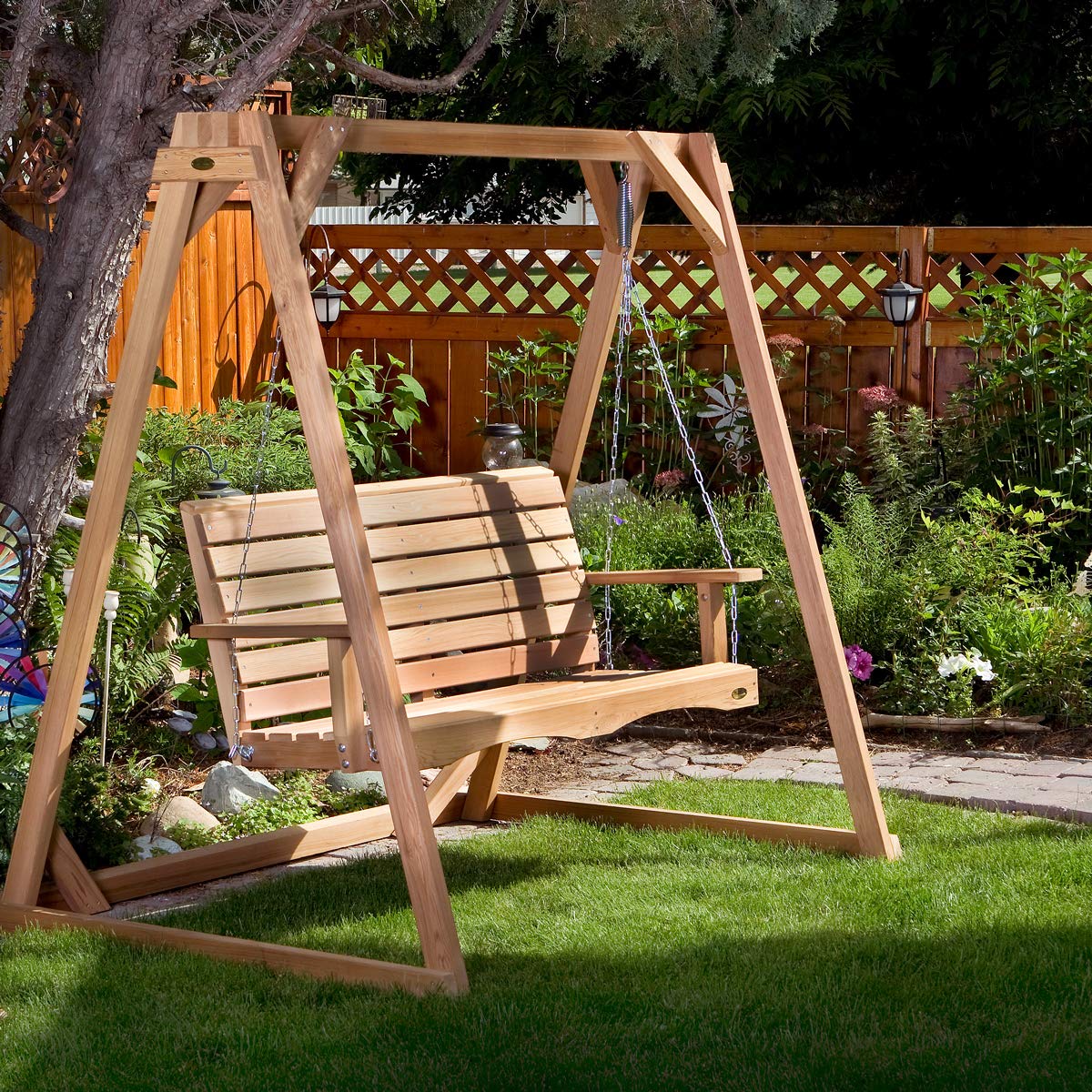 6-Ft Cedar Garden A-Frame & Porch Swing Set