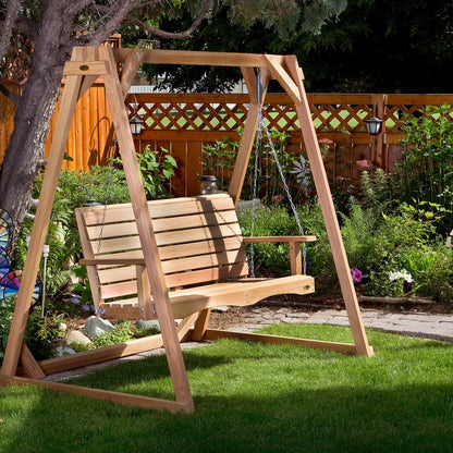 6-Ft Cedar Garden A-Frame & Porch Swing Set