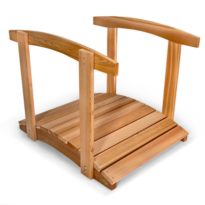 western red cedar wooden garden bridge outdoor