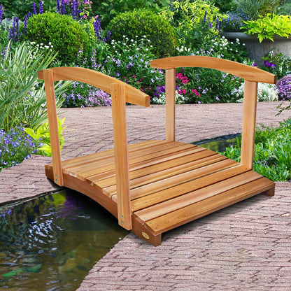 4-ft Western Red Cedar Footbridge – Handcrafted Garden Accent for Yards & Water Features