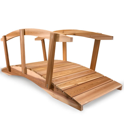 western red cedar wooden garden bridge outdoor
