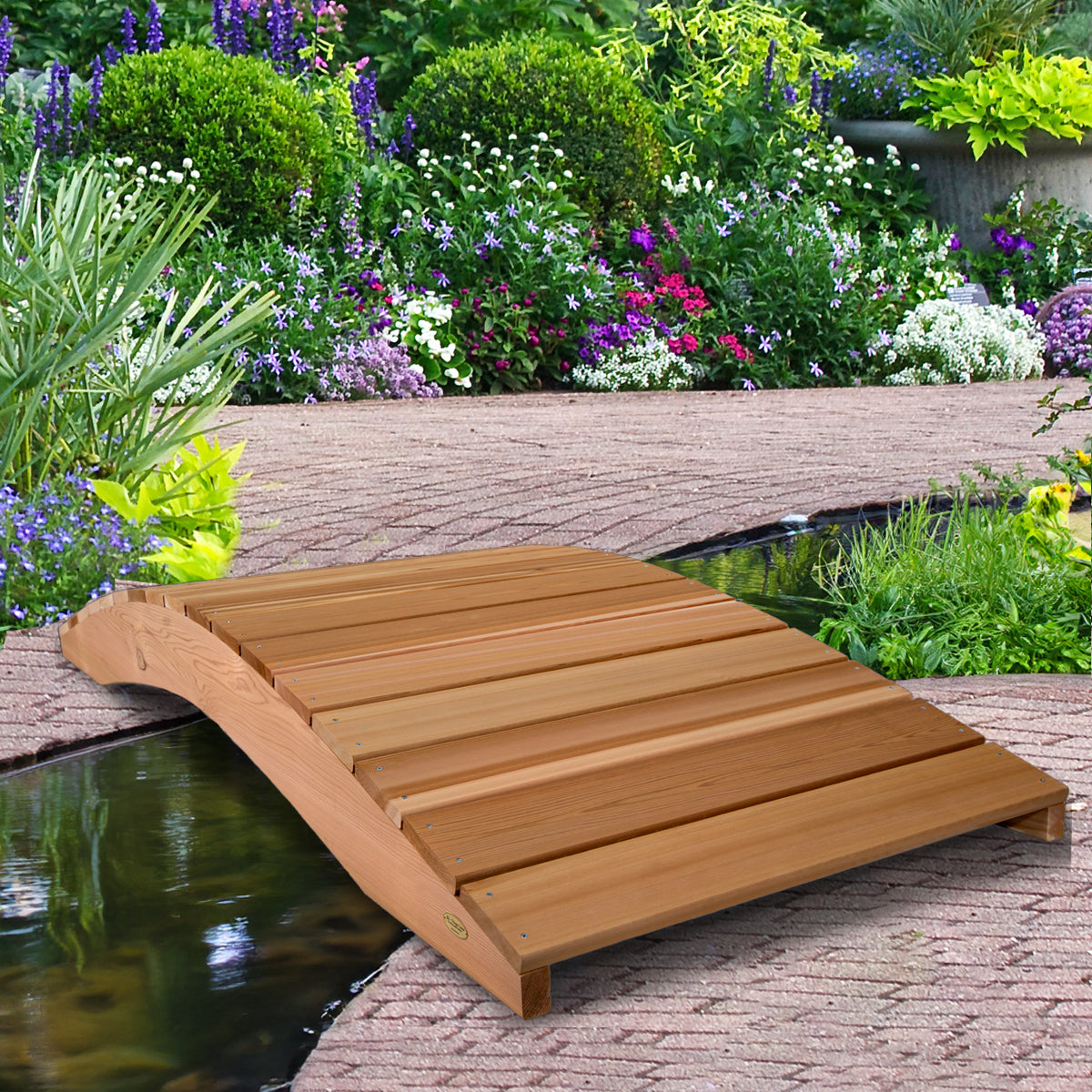 8-ft Flat Cedar Footbridge – Handcrafted Bridge for Canadian Gardens and Ponds