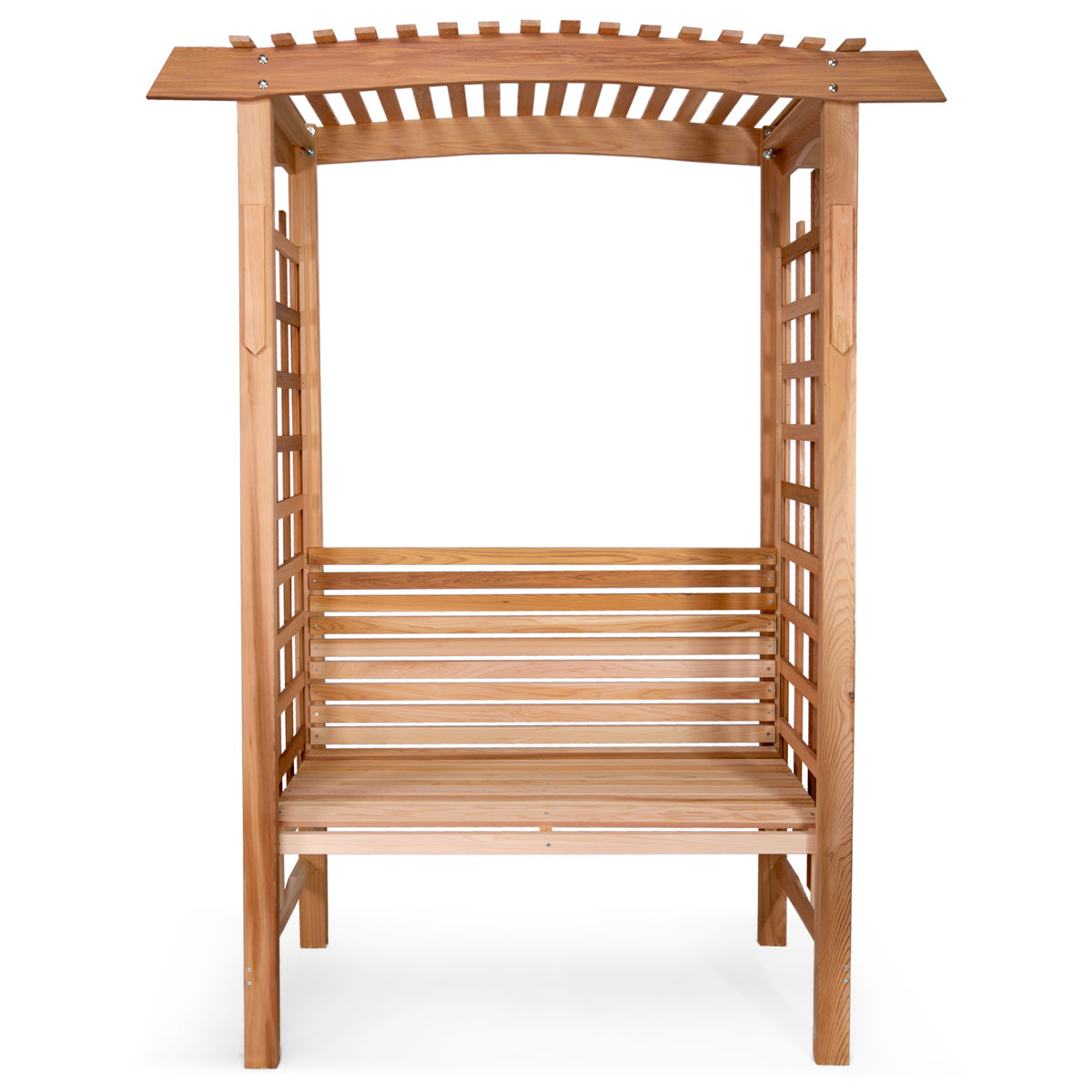 Western Red Cedar Arbor with Bench – Classic Wooden Garden Seat & Trellis Combo