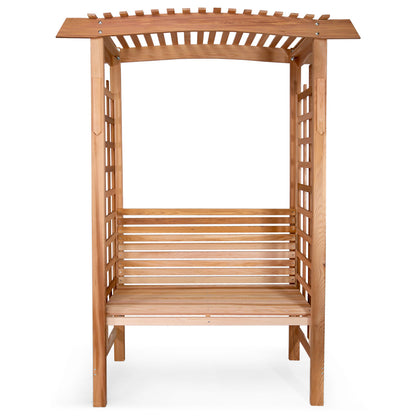 Western Red Cedar Arbor with Bench – Classic Wooden Garden Seat & Trellis Combo