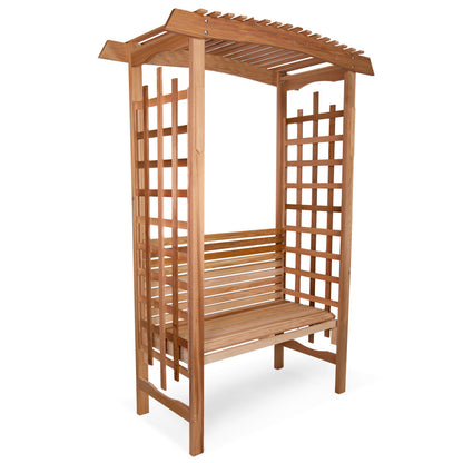Western Red Cedar Arbor with Bench – Classic Wooden Garden Seat & Trellis Combo