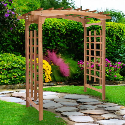 Cedar Archway Arbor with Lattice – Elegant Outdoor Trellis for Gardens & Entrances