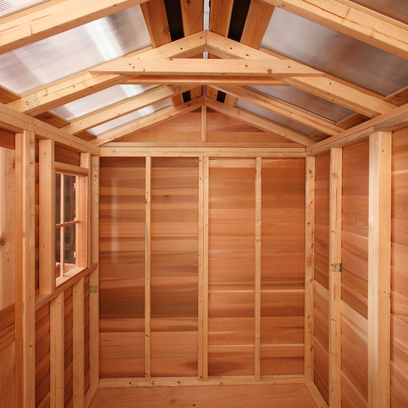 walls and clear roof inside hobby house 