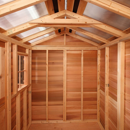 walls and clear roof inside hobby house 