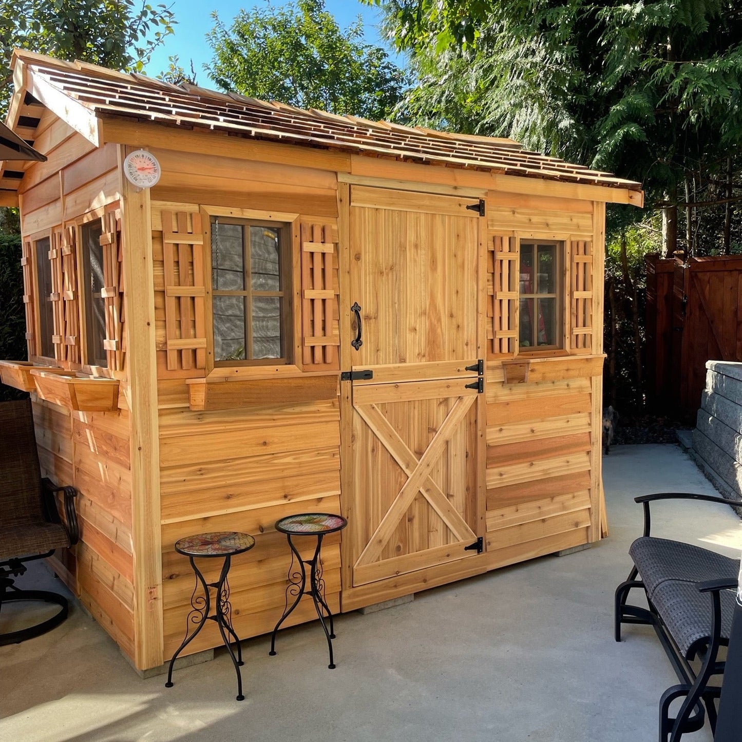 cedar backyard art studio shed