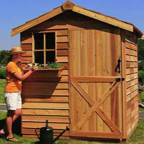 cedar Gardener Shed Kit with window box
