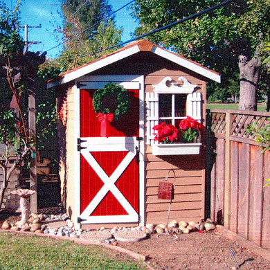 Gardener Shed for Christmas! red door