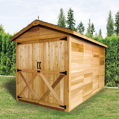 double door cedar shed